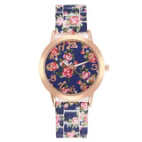 New Fashion Flower Printed Women Silicone Watch
