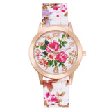 New Fashion Flower Printed Women Silicone Watch