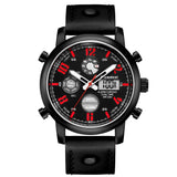 Readeel Men Sport Watches Analog LED Digital Quartz Waterproof Casual Fashion Leather Military Watch