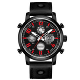 Readeel Men Sport Watches Analog LED Digital Quartz Waterproof Casual Fashion Leather Military Watch