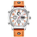 Readeel Men Sport Watches Analog LED Digital Quartz Waterproof Casual Fashion Leather Military Watch