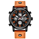 Readeel Men Sport Watches Analog LED Digital Quartz Waterproof Casual Fashion Leather Military Watch